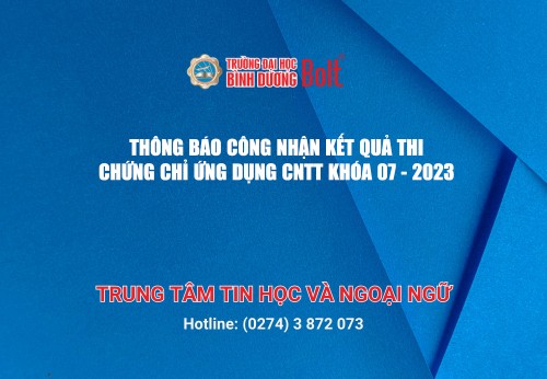 THONG BAO CONG NHAN KET QUA THI CC UDCNTT KHOA 07  nam 2023